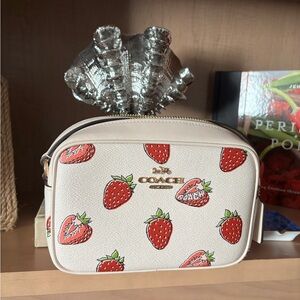 Coach White Bag with Strawberry Print NWT